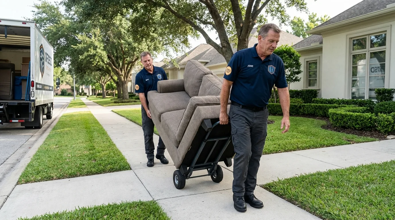 Local residential moving crew loading furniture in Waynesville, MO